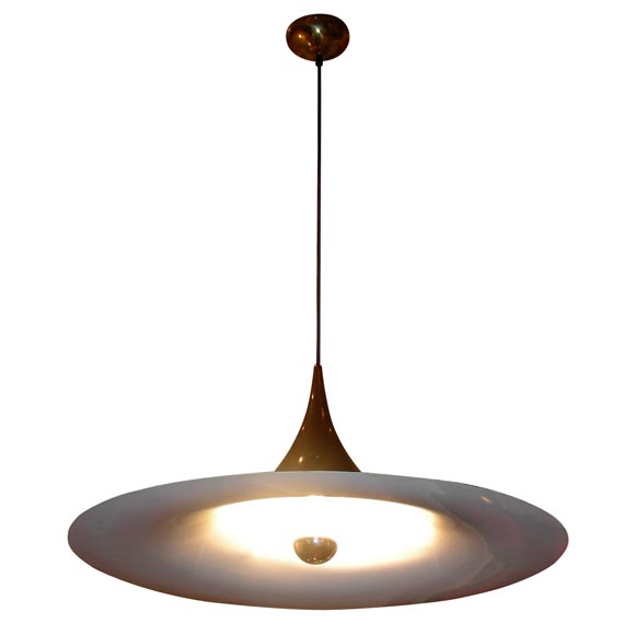 1970s Nickeled Steel Ceiling Light For Sale