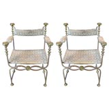 Antique Pair campaign chairs