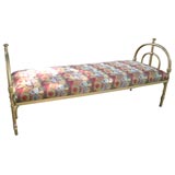 pair of  upholstered metal  beds