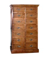 Antique Tall Multi-drawered Pine Chest of Drawers