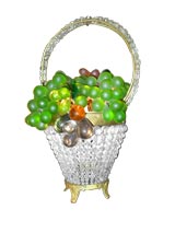 Beaded Glass and Crystal Lighted Basket - SALE