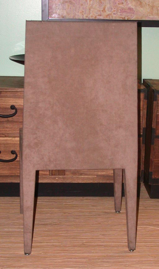 Suede Set of Eight Dining Chairs by Karl Springer For Sale