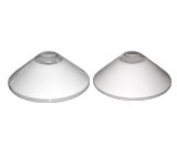 Pair of White Murano Glass Cone Lamps