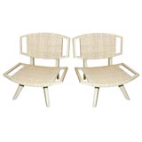 Pair of Rattan Lounge Chairs designed by Paul Laszlo