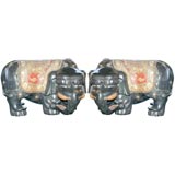 Pair of Chinese Lacquered papier mache elephants, 19th C