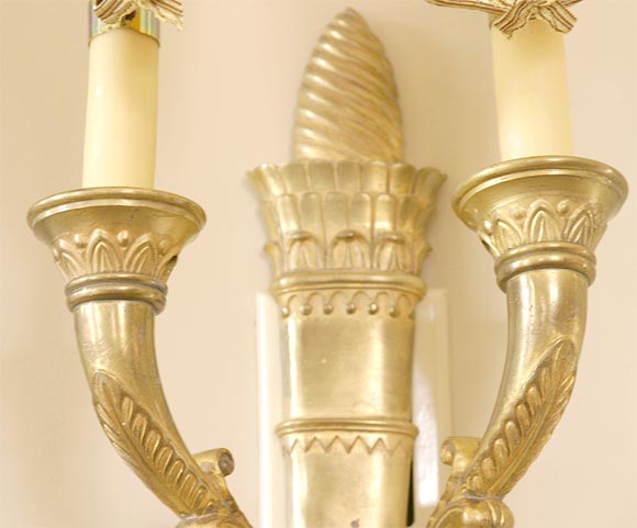 French Bronze Dore Empire Sconces - Pair For Sale