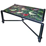 Ceramic Tile Top Iron Table by Jacques Adnet and Carbonell