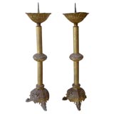 Antique French Bronze Gilt Candlesticks