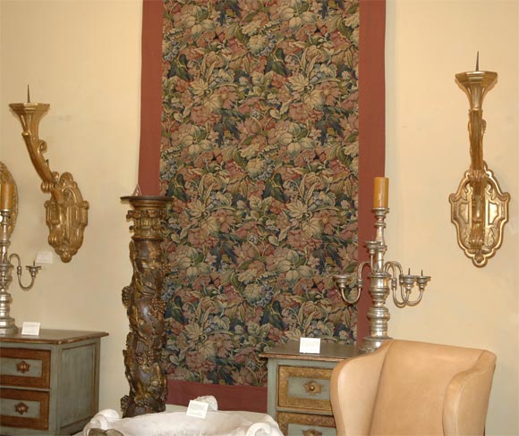 Pair of large Italian carved giltwood appliques