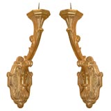 Pair of large Italian carved giltwood appliques