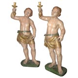 Pair of Italian paper mache angels