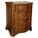 Italian walnut 
burr-walnut four-drawer credenza
