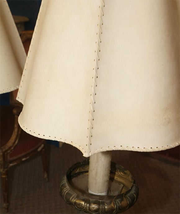 French REPOUSSE  ALTARSTICKS CONVERTED TO FLOOR LAMPS For Sale