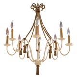 Vintage Elegant and Contemporary Ivory Iron Tassled Chandelier