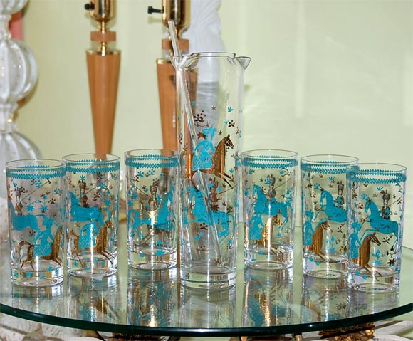 Turquoise Vintage "Moghul" Bar Set