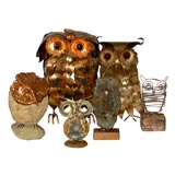 Enchanting Collection of Mid-Century Owl Sculptures