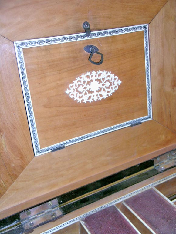 An Anglo-Indian ivory-mounted hardwood table box For Sale 1