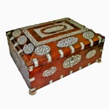 Antique An Anglo-Indian ivory-mounted hardwood table box