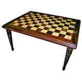 Rosewood and bone checkerboard coffee table