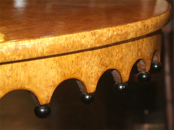 19th Century Biedermeier Style Oval Center Table of Amboyna Wood In Good Condition In San Francisco, CA