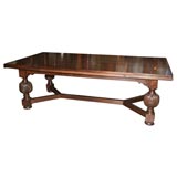Antique Large English-Style Oak Draw Leaf Dining Table