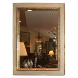 SILVER  GILT AND CELADON PAINTED MIRROR