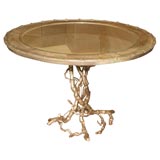Silver Leaf Branch Table with Mirror Top