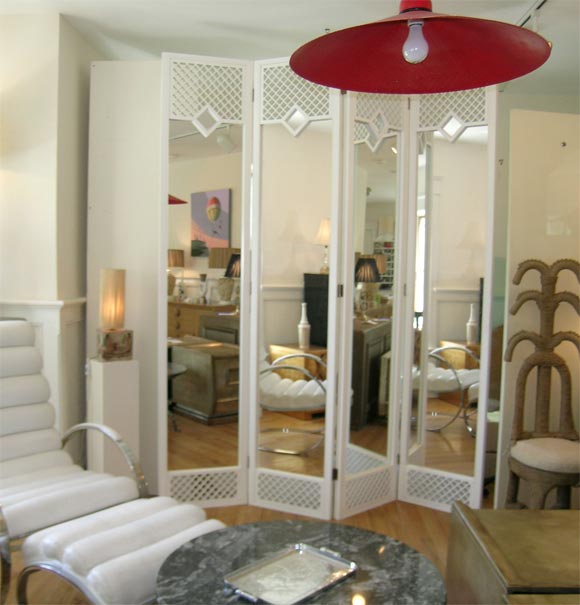 American Mirrored 4 Panel Screen