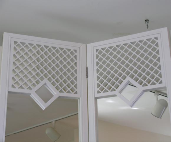 Mid-20th Century Mirrored 4 Panel Screen