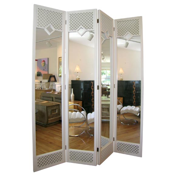 Mirrored 4 Panel Screen