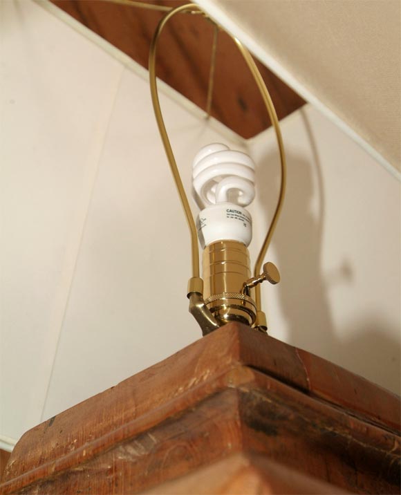 Teak Column Support Table Lamp (Reference # EZ52a) For Sale 1