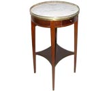 Antique Marble Top Galleried Side Table