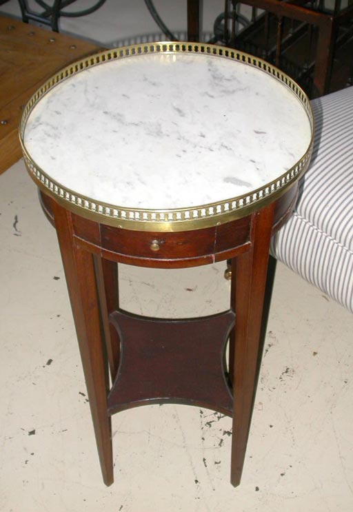 Marble Top Galleried Side Table