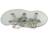 Natural Root Glass Top Table