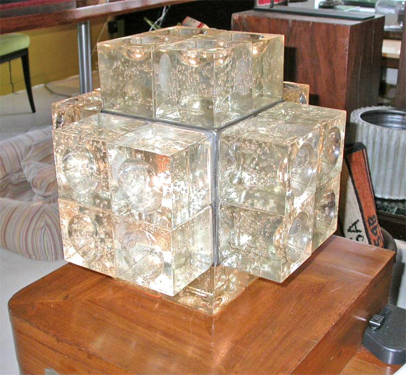 Glass Cube Table Lamp