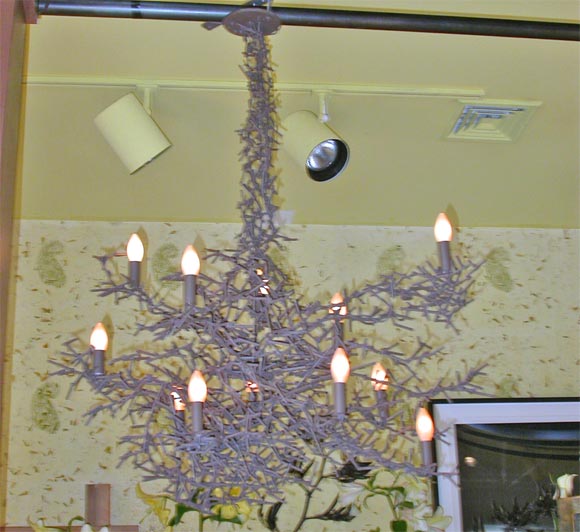 Custom Made to order Chandelier.  Painted Steel.  Any Color,  Any Shape, Any Size.  This size is reflected in the price.
