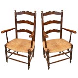 Antique Pair Provencal Arm Chairs