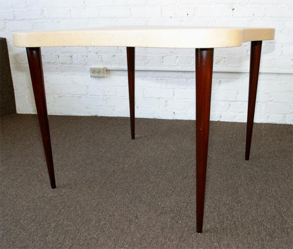 free form cork top table designed by Paul Frankl In Excellent Condition In Los Angeles, CA
