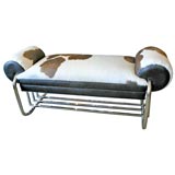 Cowhide , Leather, & Chrome Bench