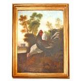 oil painting roosters