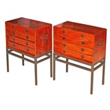 Pair of 4 Drawer End Table