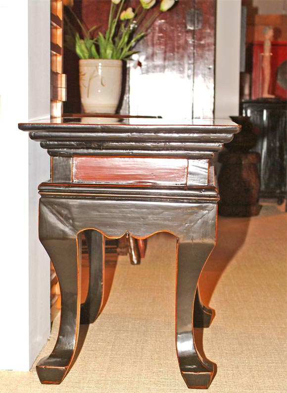 Red and Black Lacquered Entry Table