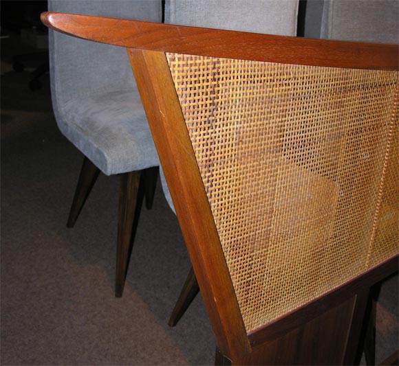 American King-sized Headboard in Walnut with Caning by George Nakashima