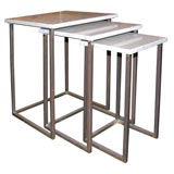 Set of Three Marble Nesting Tables