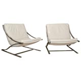 Pair of Paul Tuttle Leather Lounge Chairs