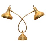 Italian Brass Two Armed Lamp