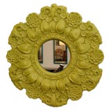 Hollywood Regency Floral Mirror (White lacquer)