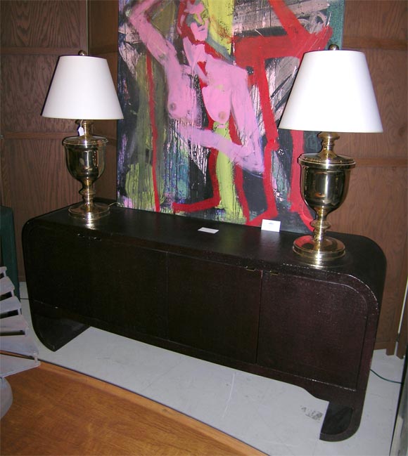 Pair of brass Stiffle urn lamps.