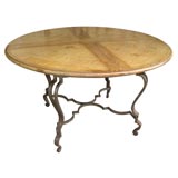 50" Round wooden top with Iron base table