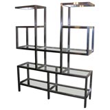 Chrome and Glass Architectural Shelving Unit
